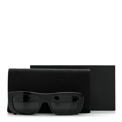 Chanel Acetate Rectangle Sunglasses 5559-A Black 8 of 8