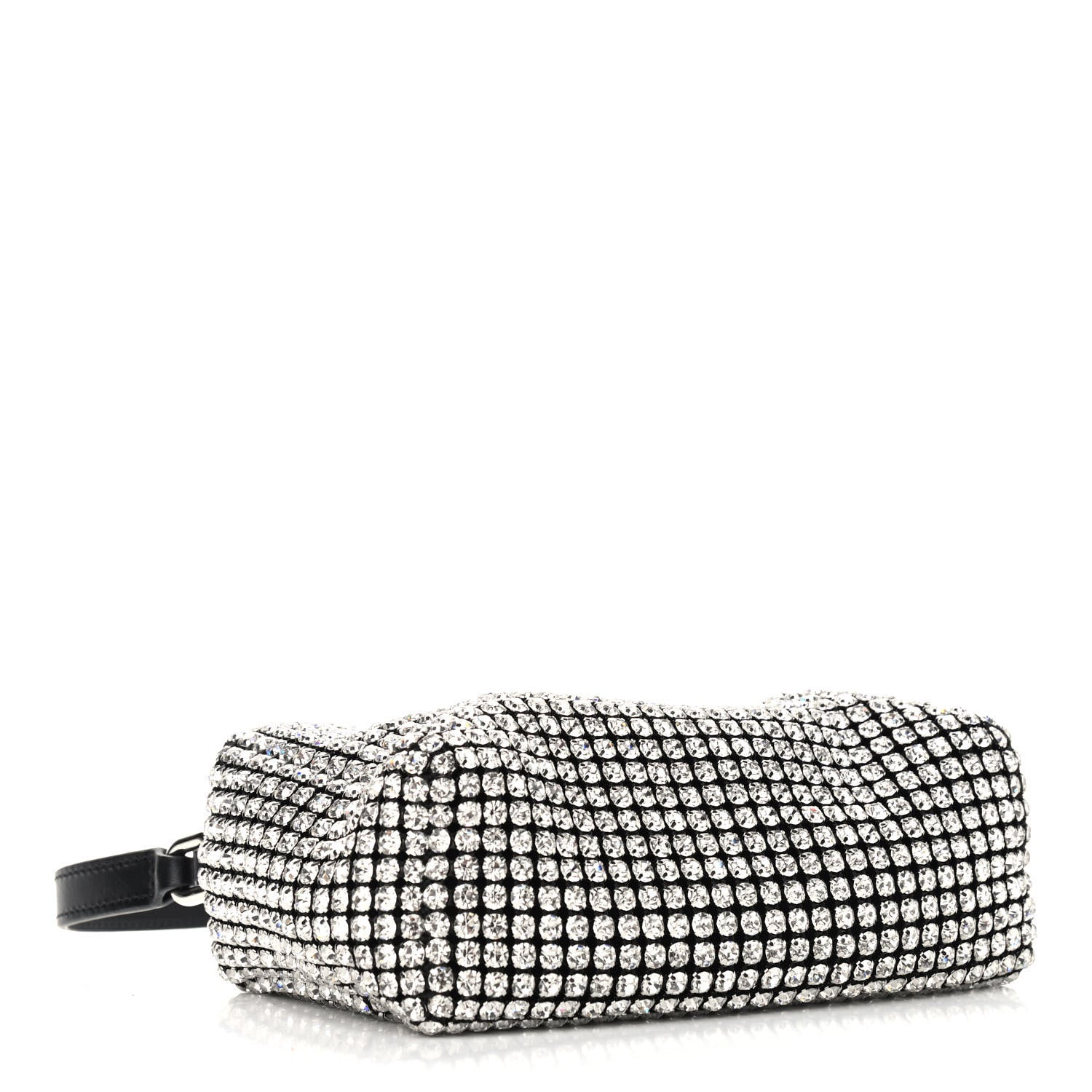 Alexander Wang Mesh Crystal Rhinestone Mini Heiress Pouch Black Silver 4 of 8