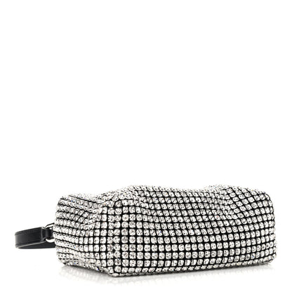 Alexander Wang Mesh Crystal Rhinestone Mini Heiress Pouch Black Silver 4 of 8