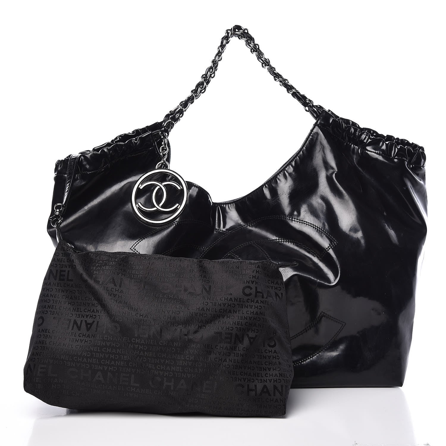 Chanel Vinyl XL Coco Cabas Black 3 of 17