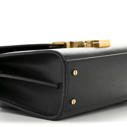 Saint Laurent Grain de Poudre Mini Classic Monogram Cassandra Top Handle Black 9 of 13