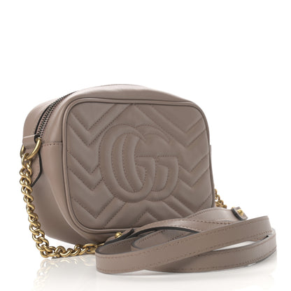 Gucci Calfskin Matelasse Mini GG Marmont Chain Shoulder Bag Porcelain Rose 3 of 10