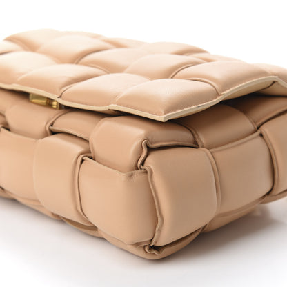 Bottega Veneta Lambskin Maxi Intreccio Padded Chain Cassette Crossbody Bag Almond 7 of 9