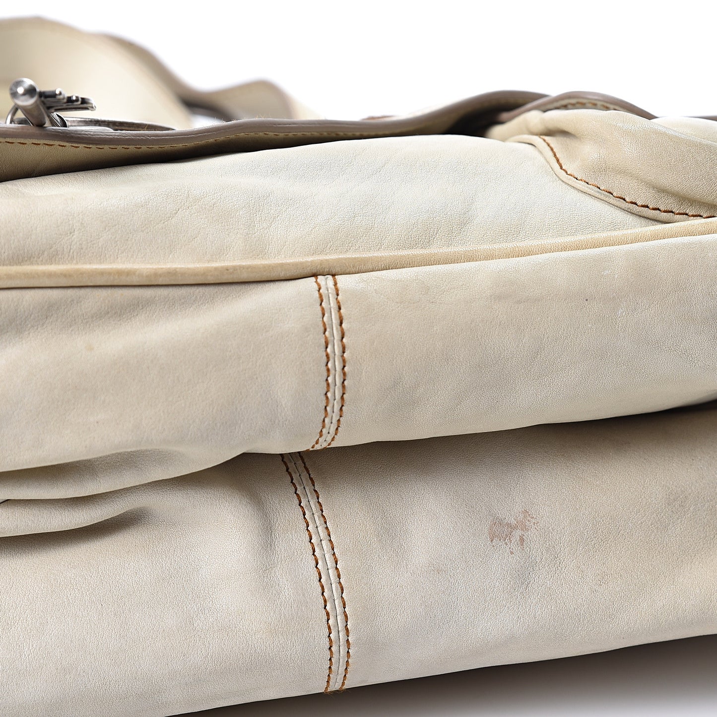 Calfskin Medium Gaucho Double Saddle Bag Ivory