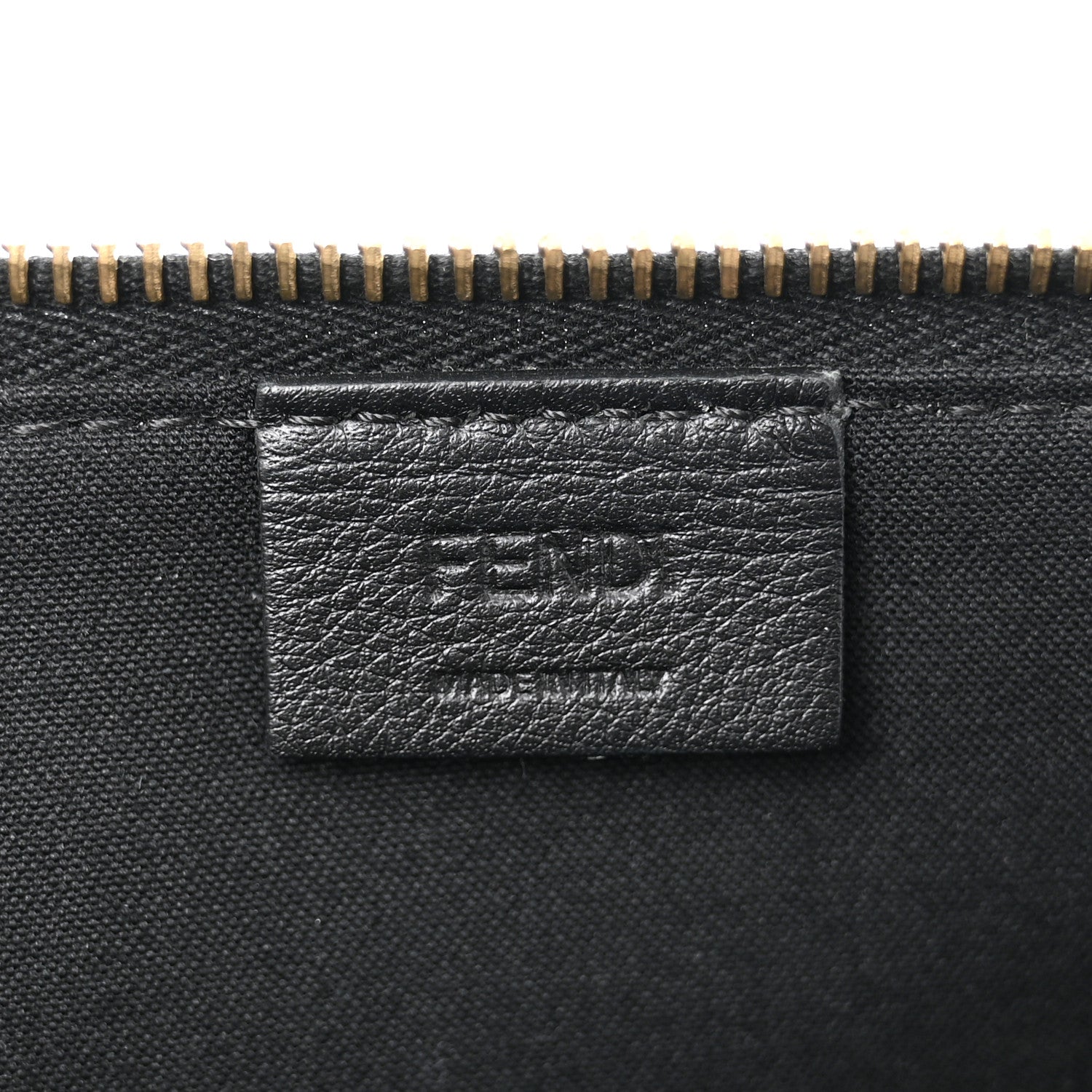 Fendi Vitello Elite Monster Eyes Studded Zip Around Pouch Black 6 of 8