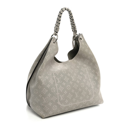 Louis Vuitton Reverse Mahina Carmel Hobo Gris Souris Gray 3 of 9