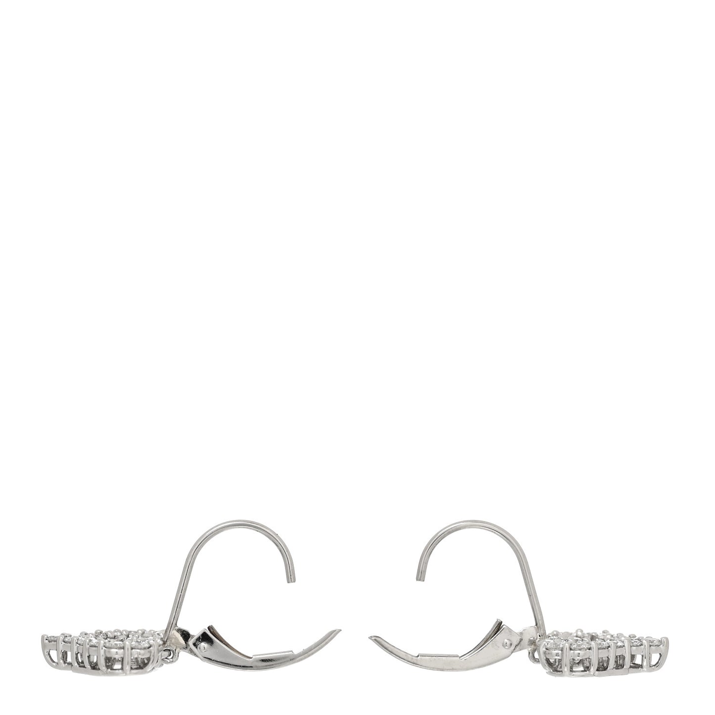 Platinum Diamond Heart Drop Earrings