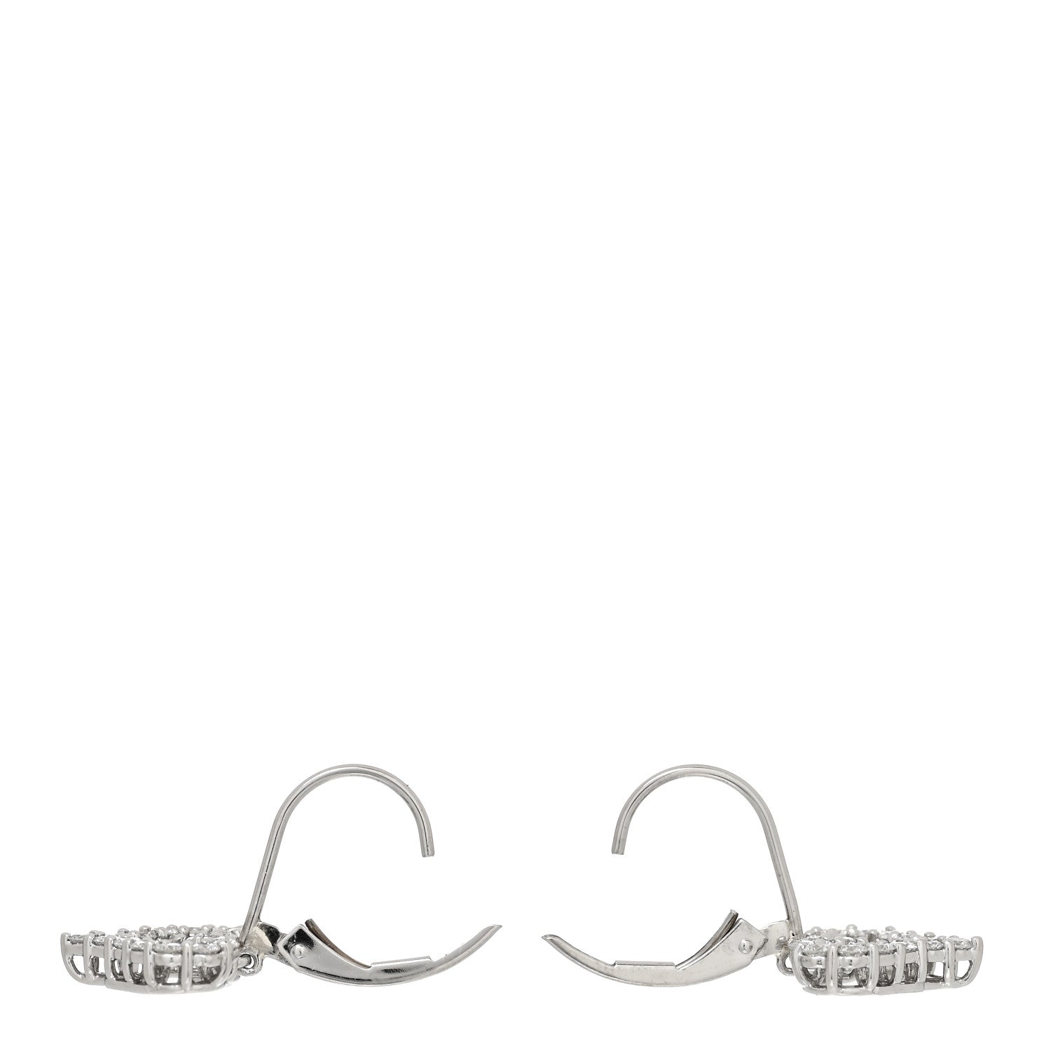 Tiffany Platinum Diamond Heart Drop Earrings 3 of 6