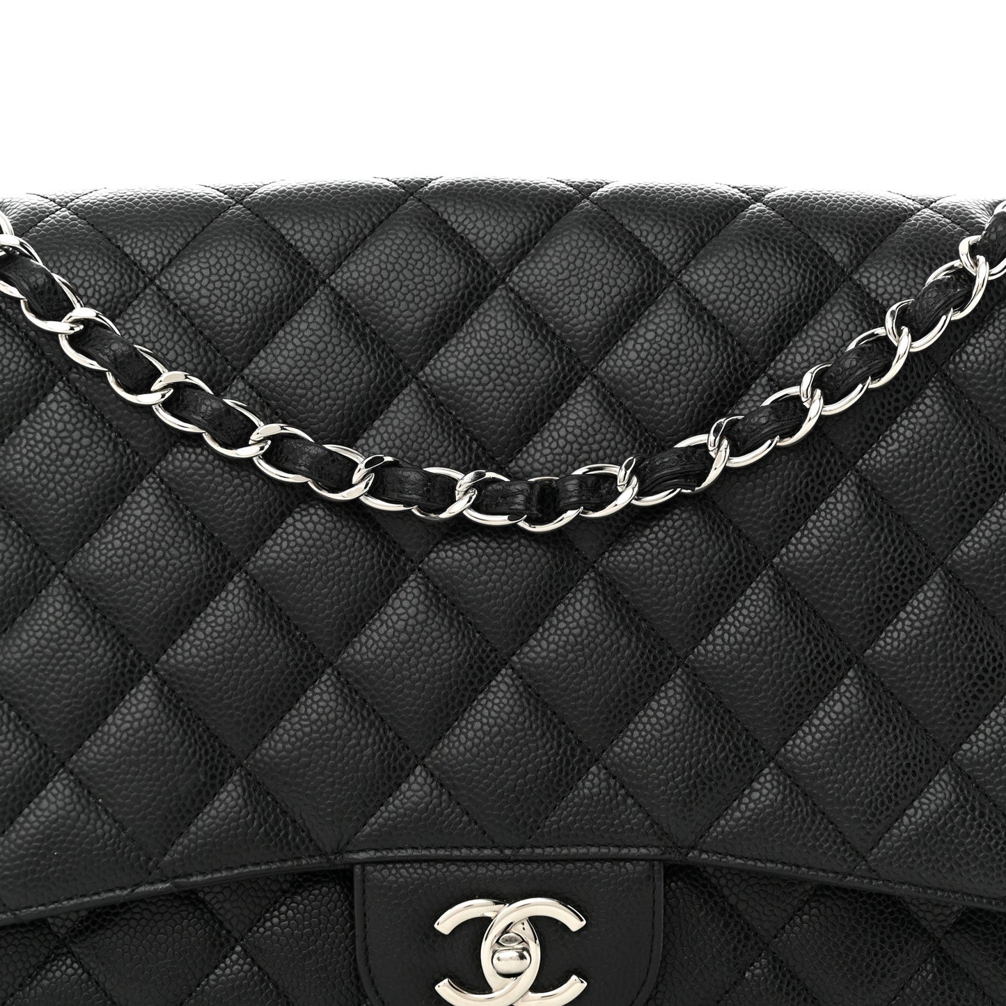 Caviar Quilted Maxi Single Flap Black