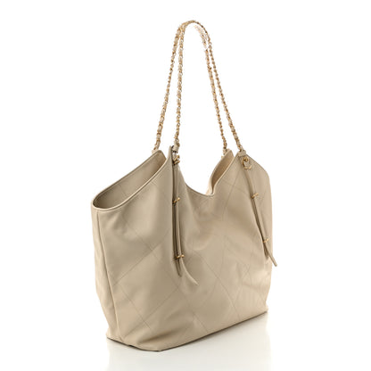 Chanel Calfskin Quilted Maxi Shopping Bag Beige 3 of 11