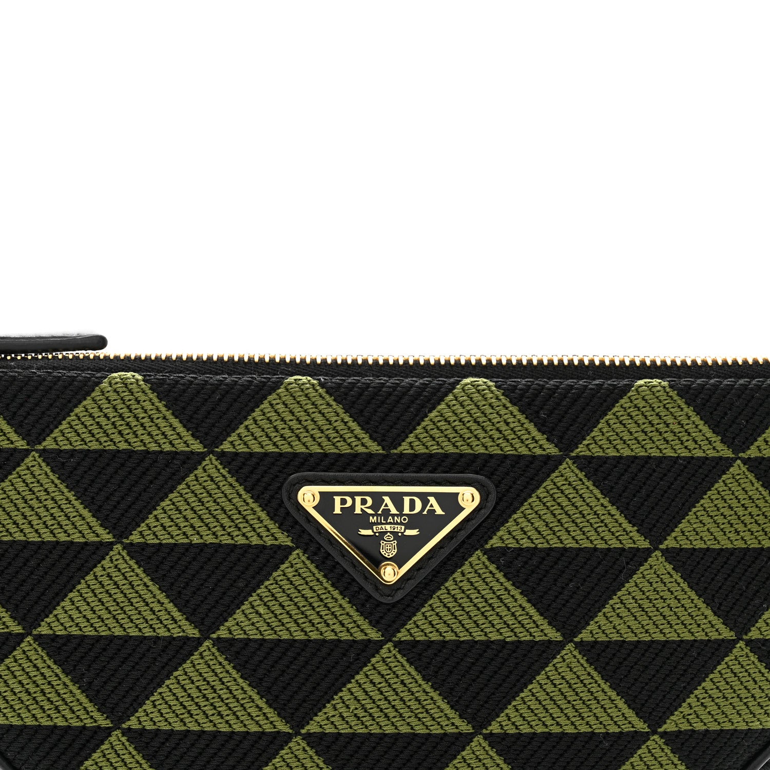 Prada Jacquard Triangolo Symbole Embroidered Mini Triangle Bag Black Edera 5 of 9