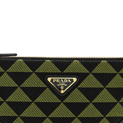 Prada Jacquard Triangolo Symbole Embroidered Mini Triangle Bag Black Edera 5 of 9