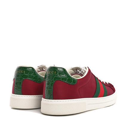 Gucci Econyl Nylon Diva Crocodile Web Mens Ace Sneakers 11 Rosso Ancora Vert 5 of 9