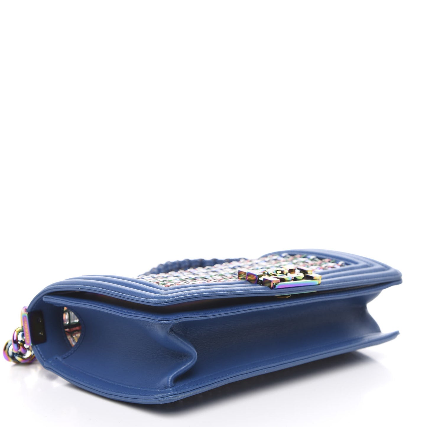 PVC Thread Woven Medium Boy Flap Dark Blue