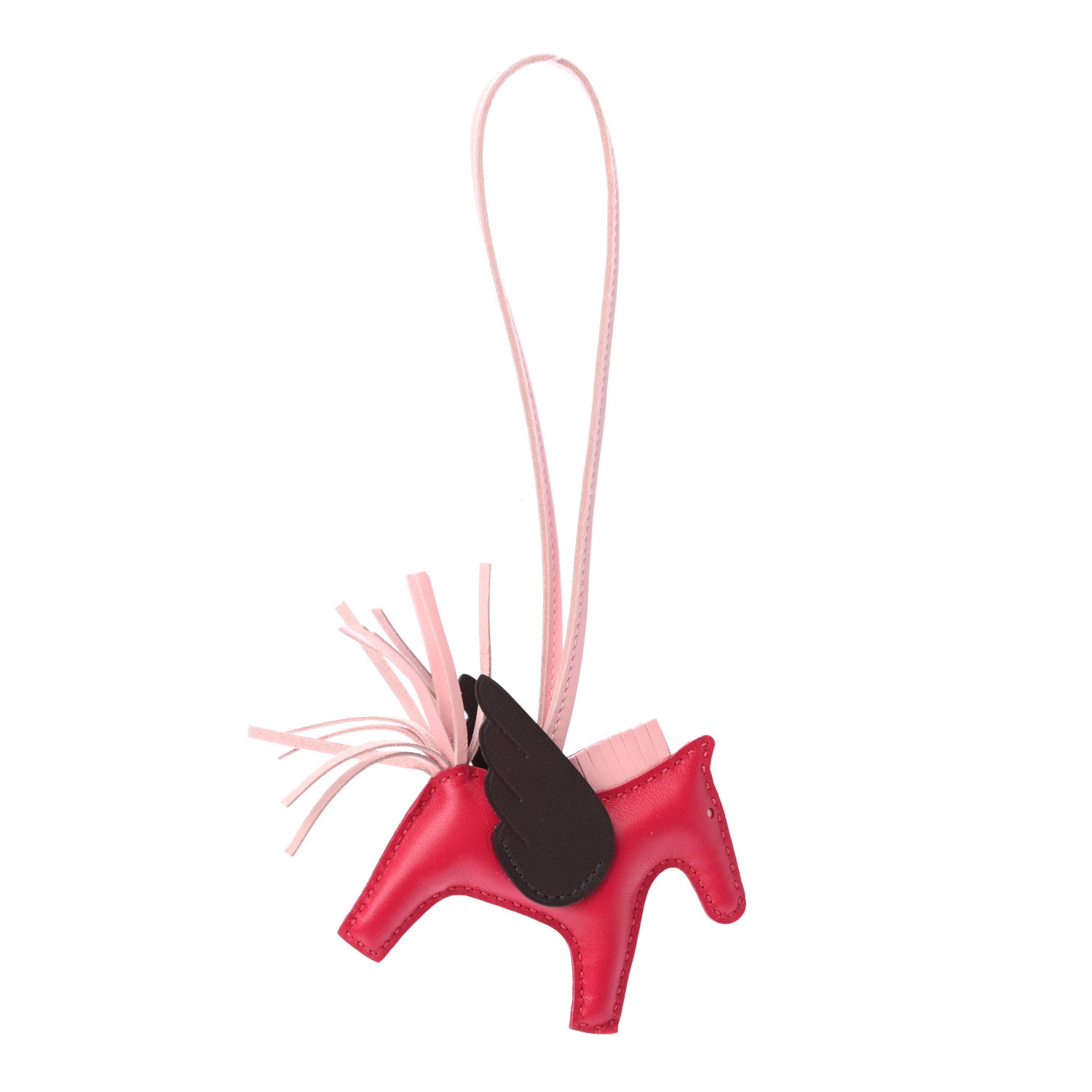 Hermes Milo Lambskin Grigri Rodeo Pegase Horse Bag Charm PM Framboise Rose Sakura Rouge Sellier 1 of 4