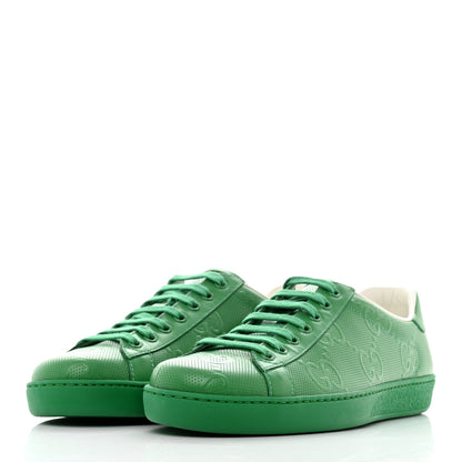 Gucci Calfskin GG Tennis Embossed Mens Ace Sneakers 8 New Shamarock 3 of 9