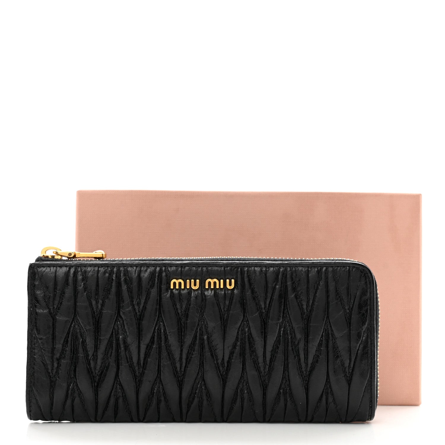 Miu Miu Matelasse Zip Around Wallet Black 7 of 7