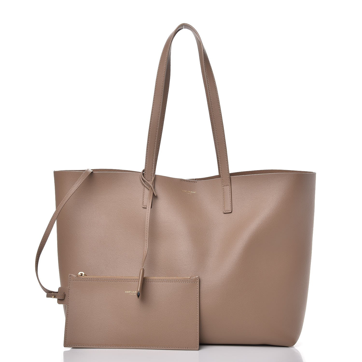 Saint Laurent Calfskin Large Shopping Tote Light Taupe 3 of 9