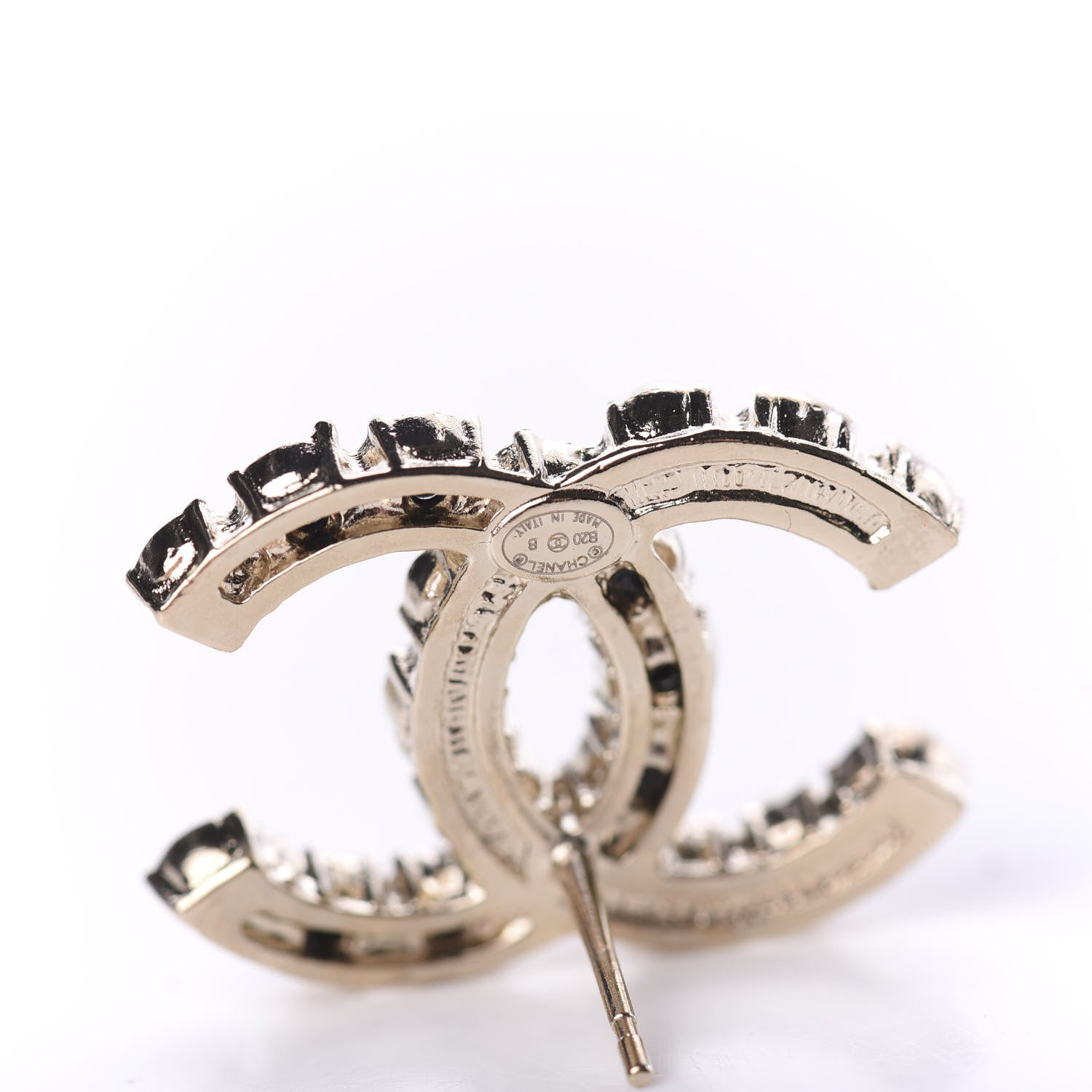Chanel Resin Pearl CC Dazzling Domino Earrings Gold Black 4 of 5