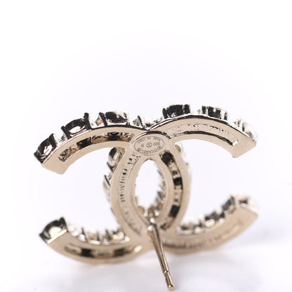 Chanel Resin Pearl CC Dazzling Domino Earrings Gold Black 4 of 5