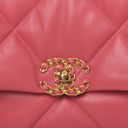 Chanel Goatskin Quilted Large 19 Flap Pink 8 of 11
