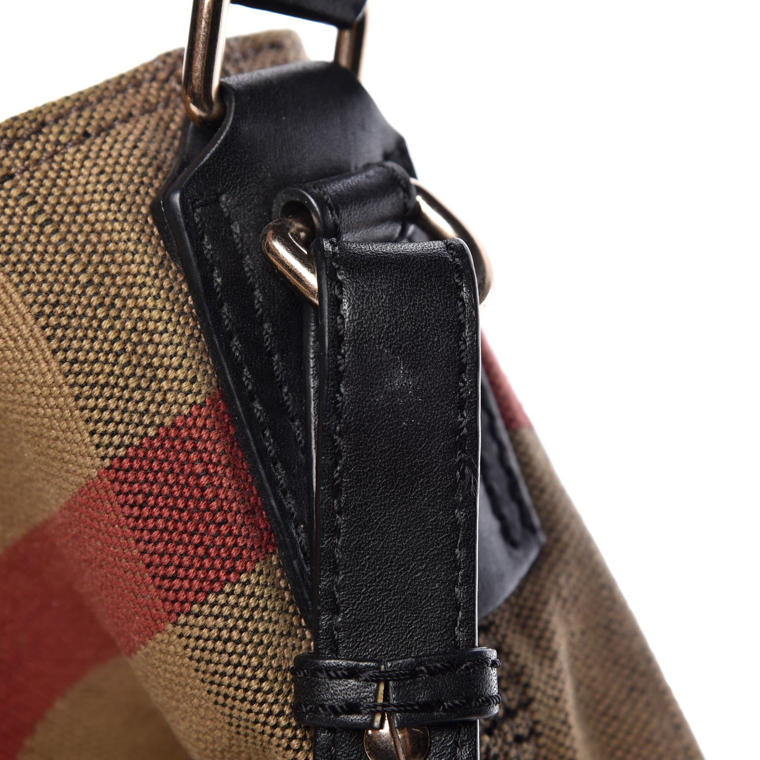 Burberry Canvas Mega Check Medium Ashby Hobo Black 10 of 32