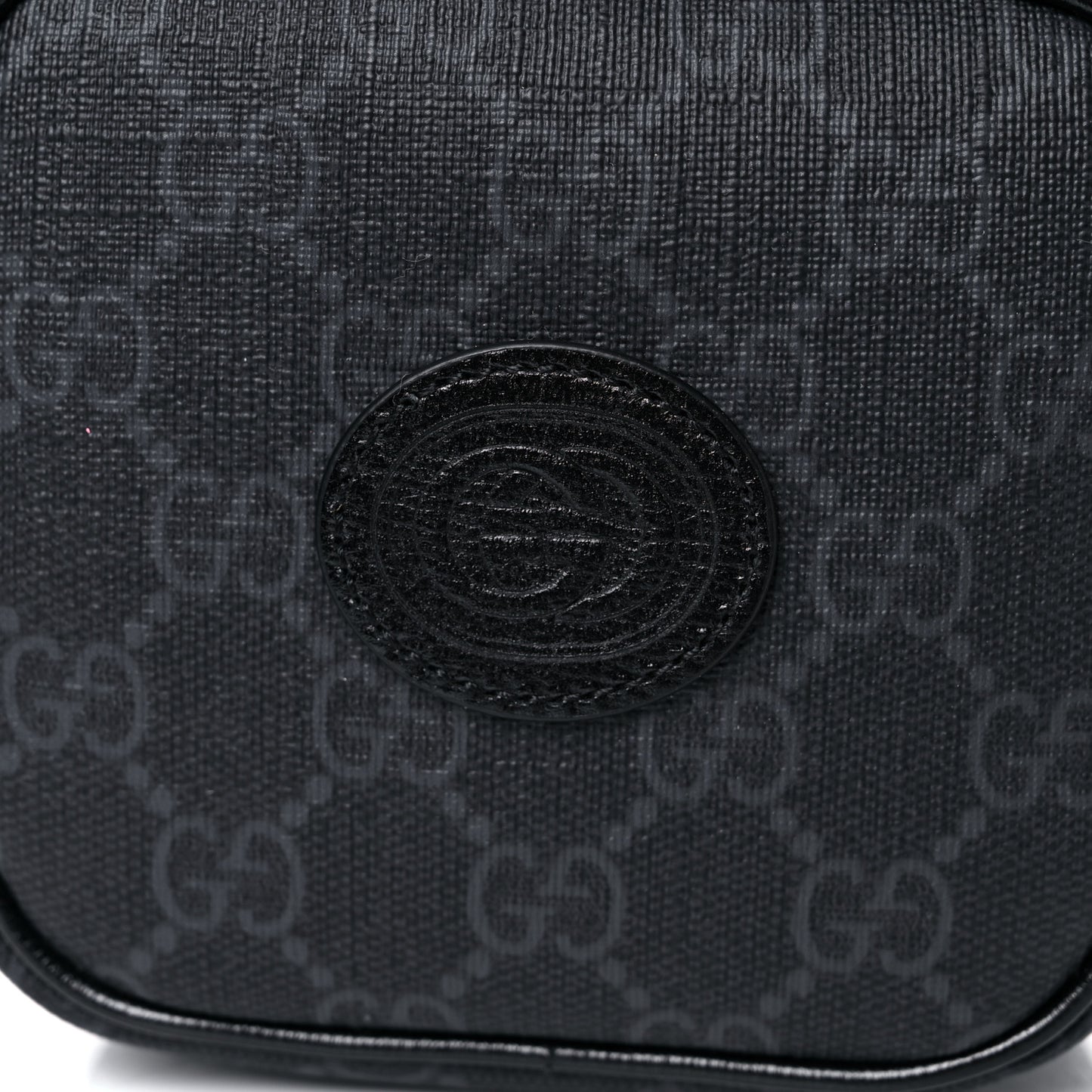 GG Supreme Monogram Azalea Calfskin Mini Retro Interlocking G Bag Black