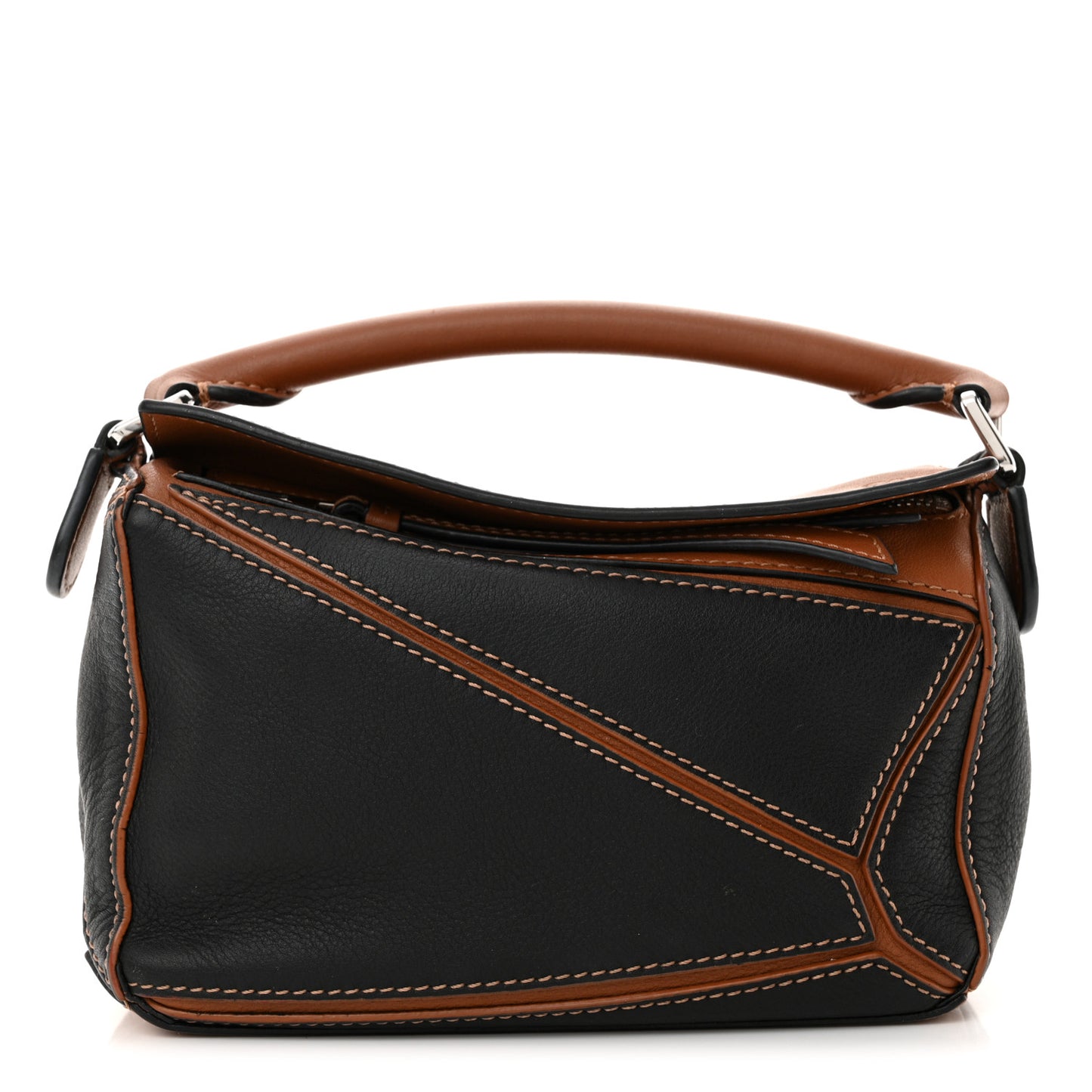 Calfskin Mini Puzzle Bag Tan Black