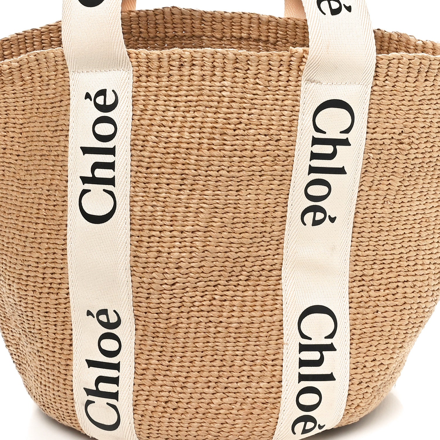 Chloe Raffia Large Woody Basket Bag White 7 of 10