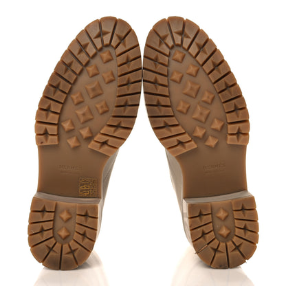 Hermes Calfskin Bridge Ankle Boots 36.5 Beige Grege 5 of 10