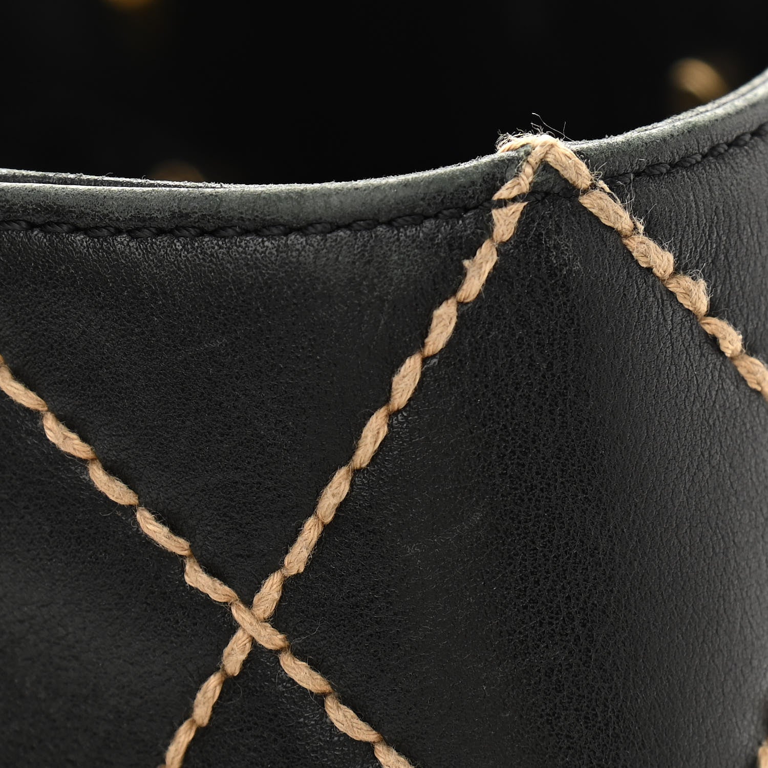 Chanel Calfskin Contrast Stitch Surpique Tote Black 12 of 15
