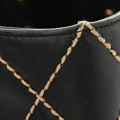 Chanel Calfskin Contrast Stitch Surpique Tote Black 12 of 15