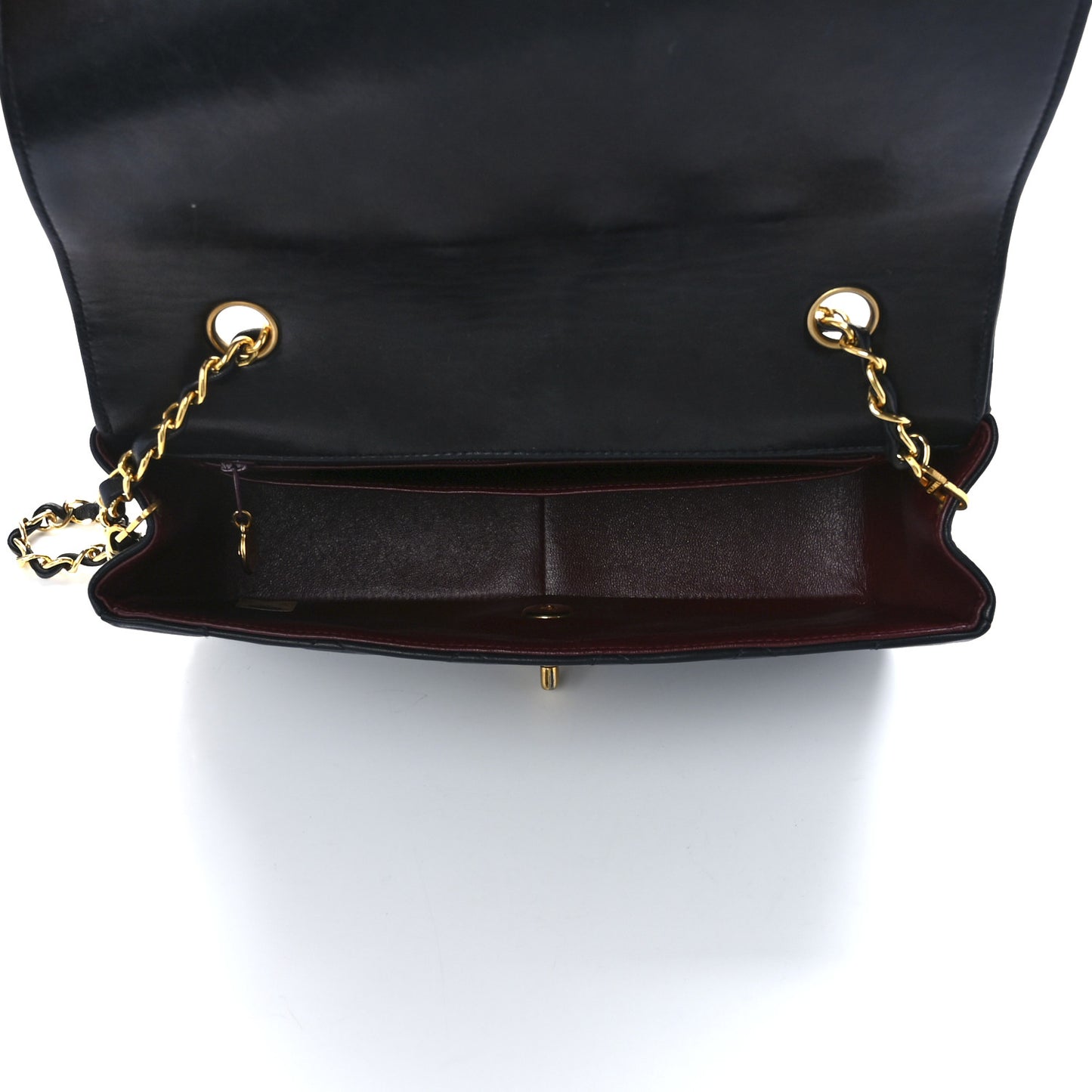 Lambskin Quilted Medium Single Flap Black