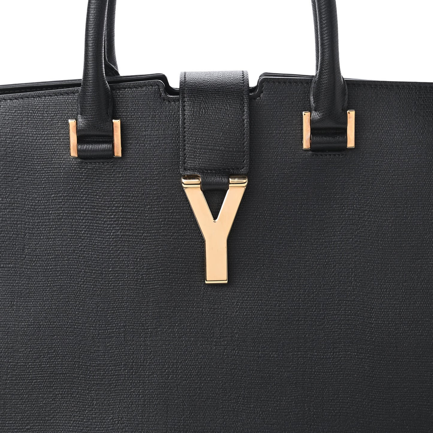 Textured Calfskin Medium Classic Y Cabas Black