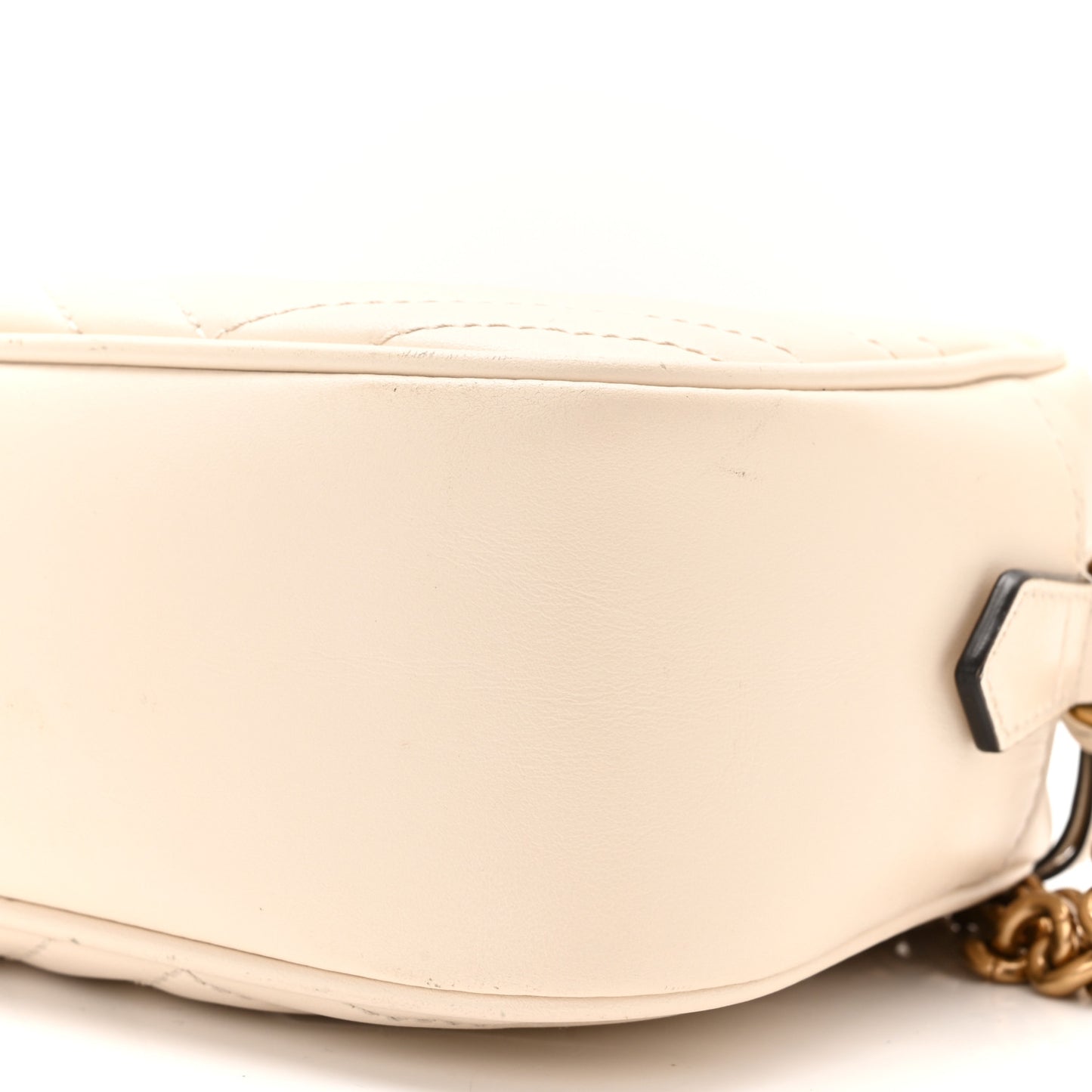 Calfskin Matelasse Small GG Marmont Chain Shoulder Bag White