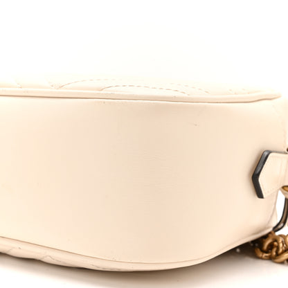 Gucci Calfskin Matelasse Small GG Marmont Chain Shoulder Bag White 10 of 11