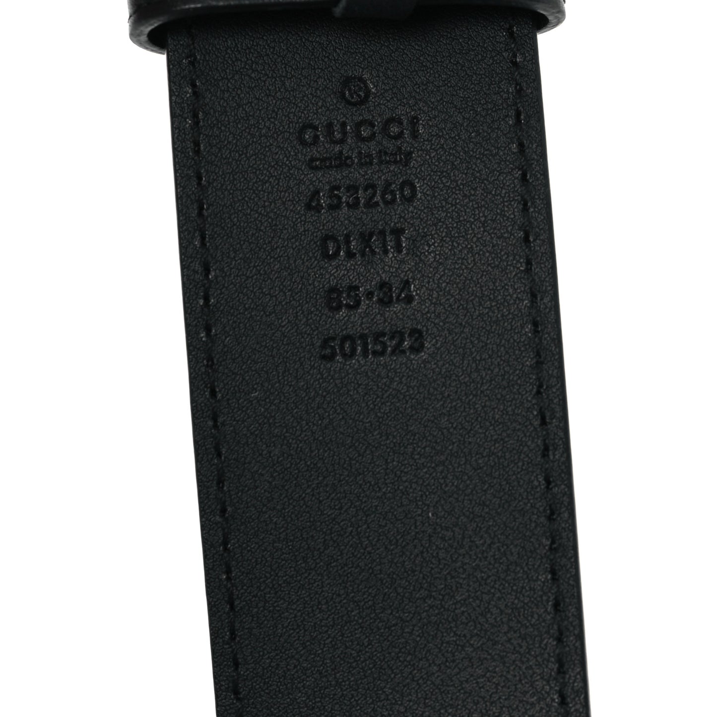 Moon Calfskin Pearl Double G 40mm Belt 85 34 Black Cream