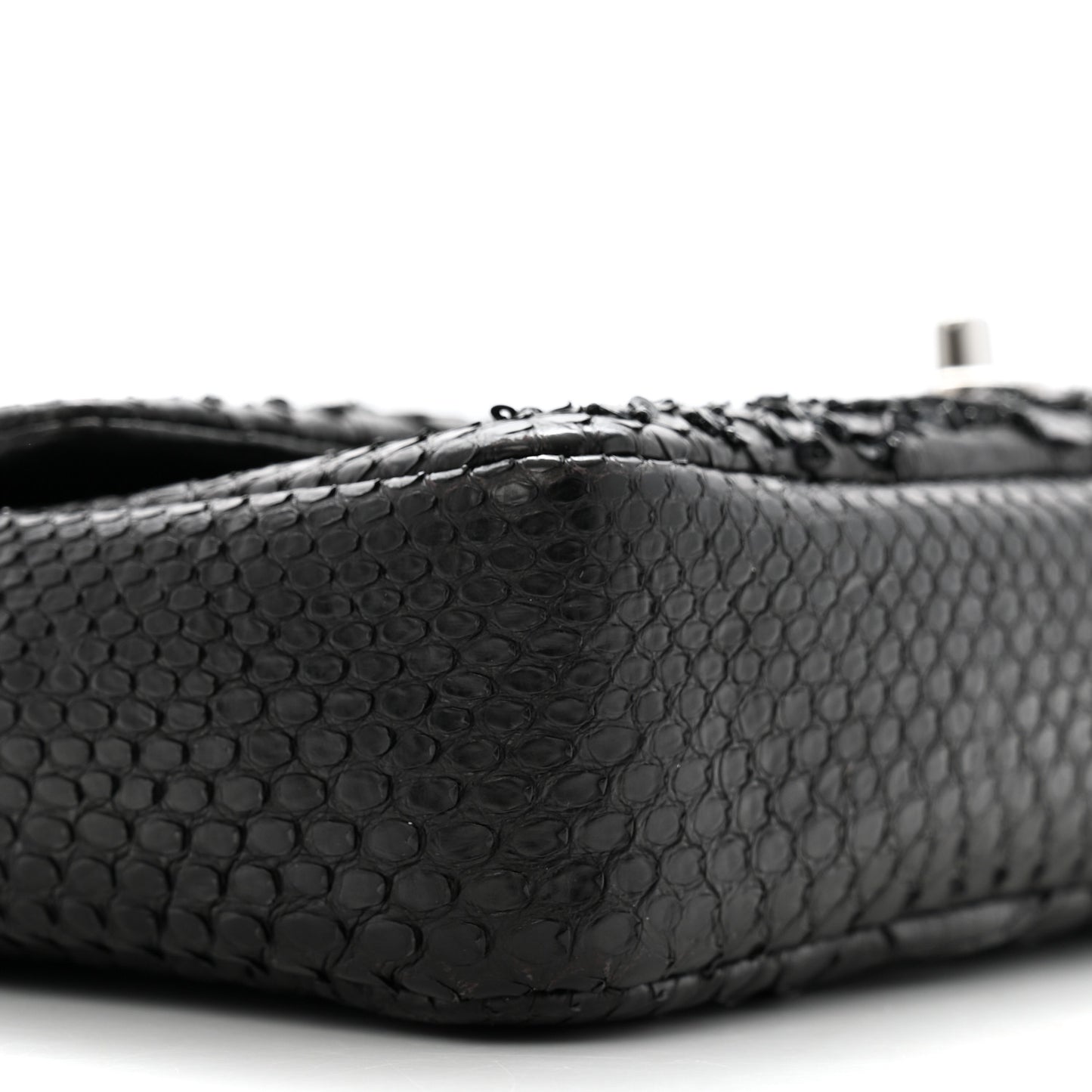Metallic Snakeskin Sequin Flap Black