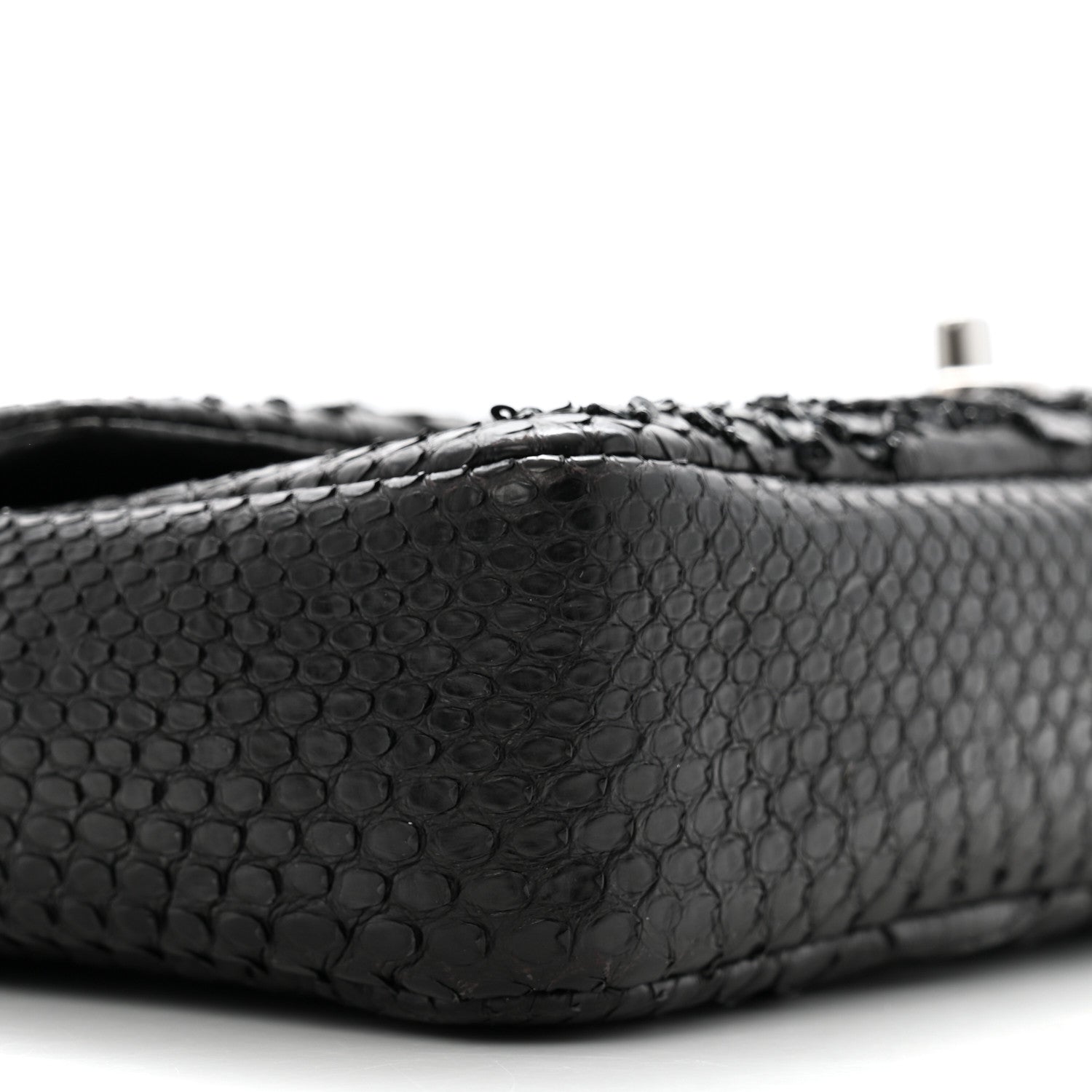 Chanel Metallic Snakeskin Sequin Flap Black 9 of 14