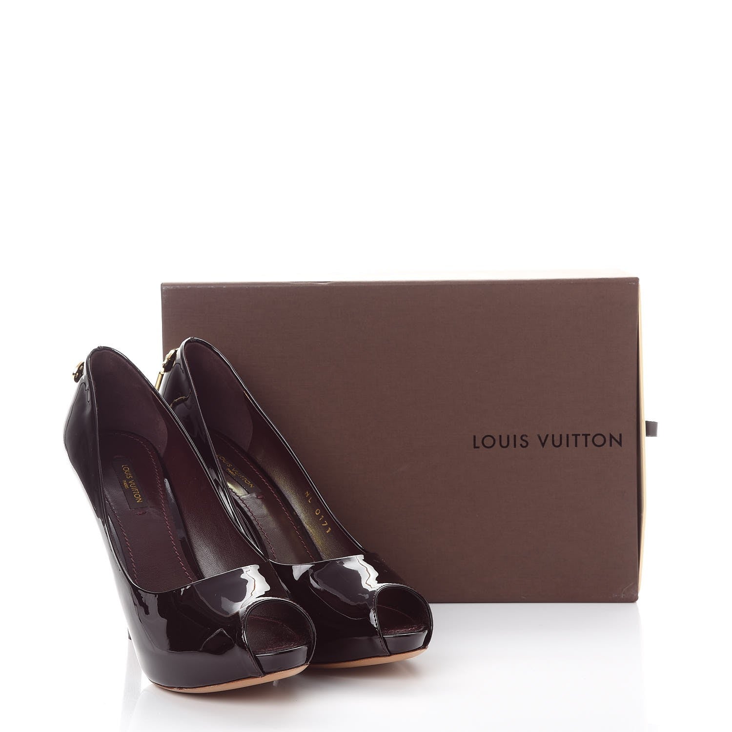 Louis Vuitton Patent Calfskin Oh Really Peep Toe Pumps 38 Amarante 10 of 10