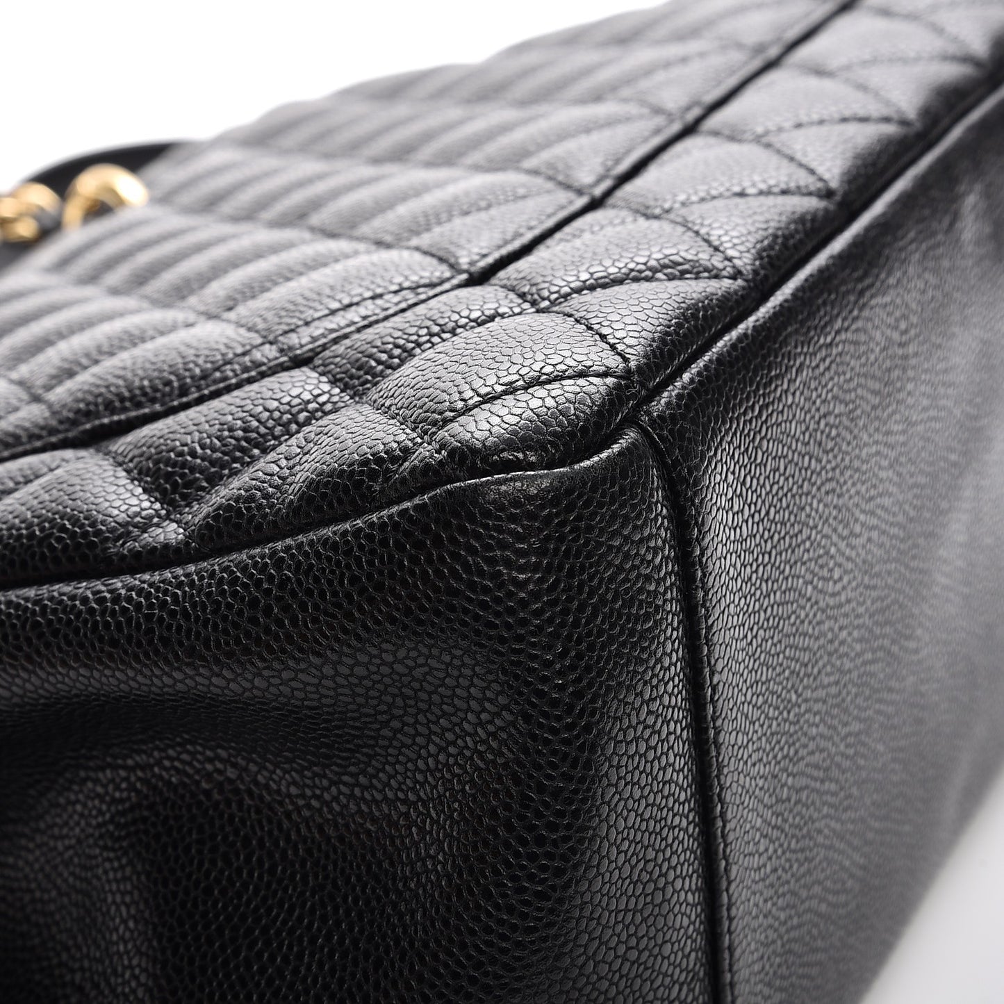 Caviar Quilted Grand Shopping Tote GST Black