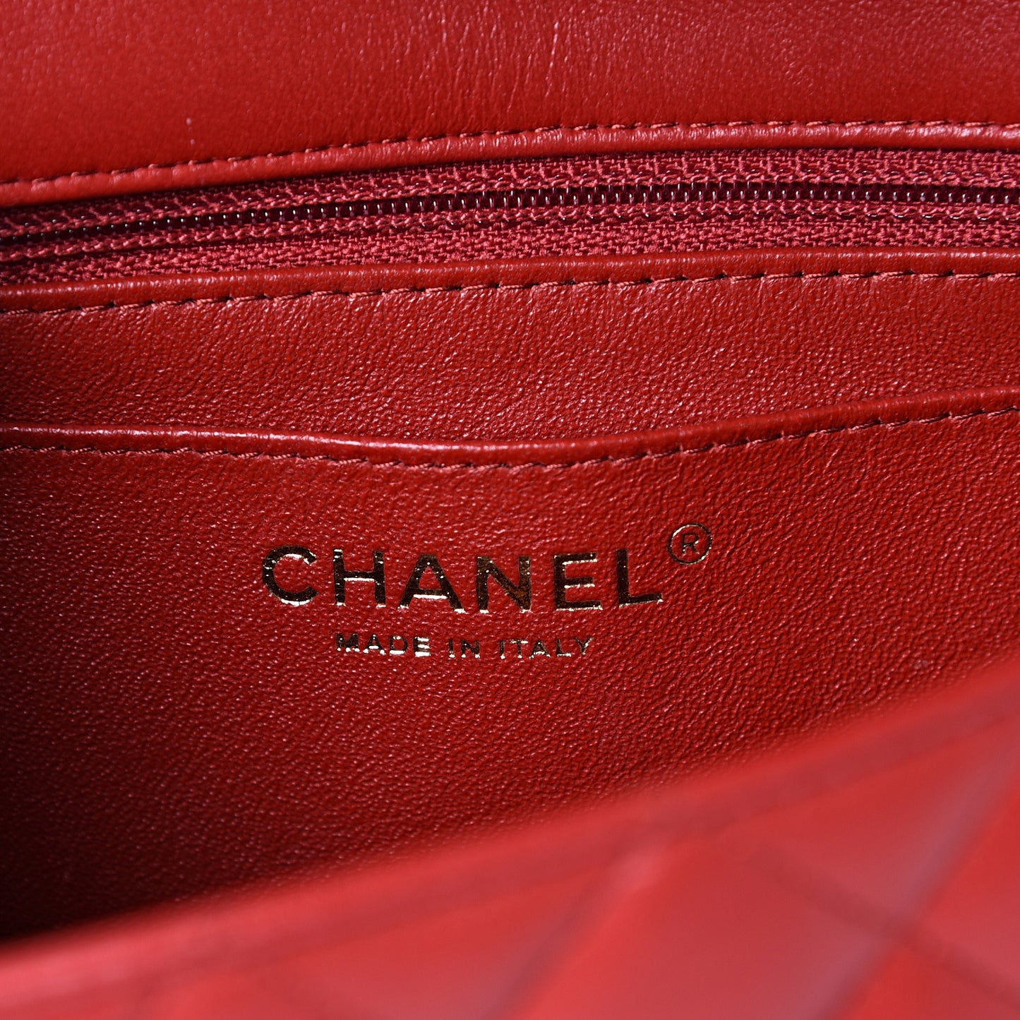 Lambskin Quilted Mini Rectangular Flap Red