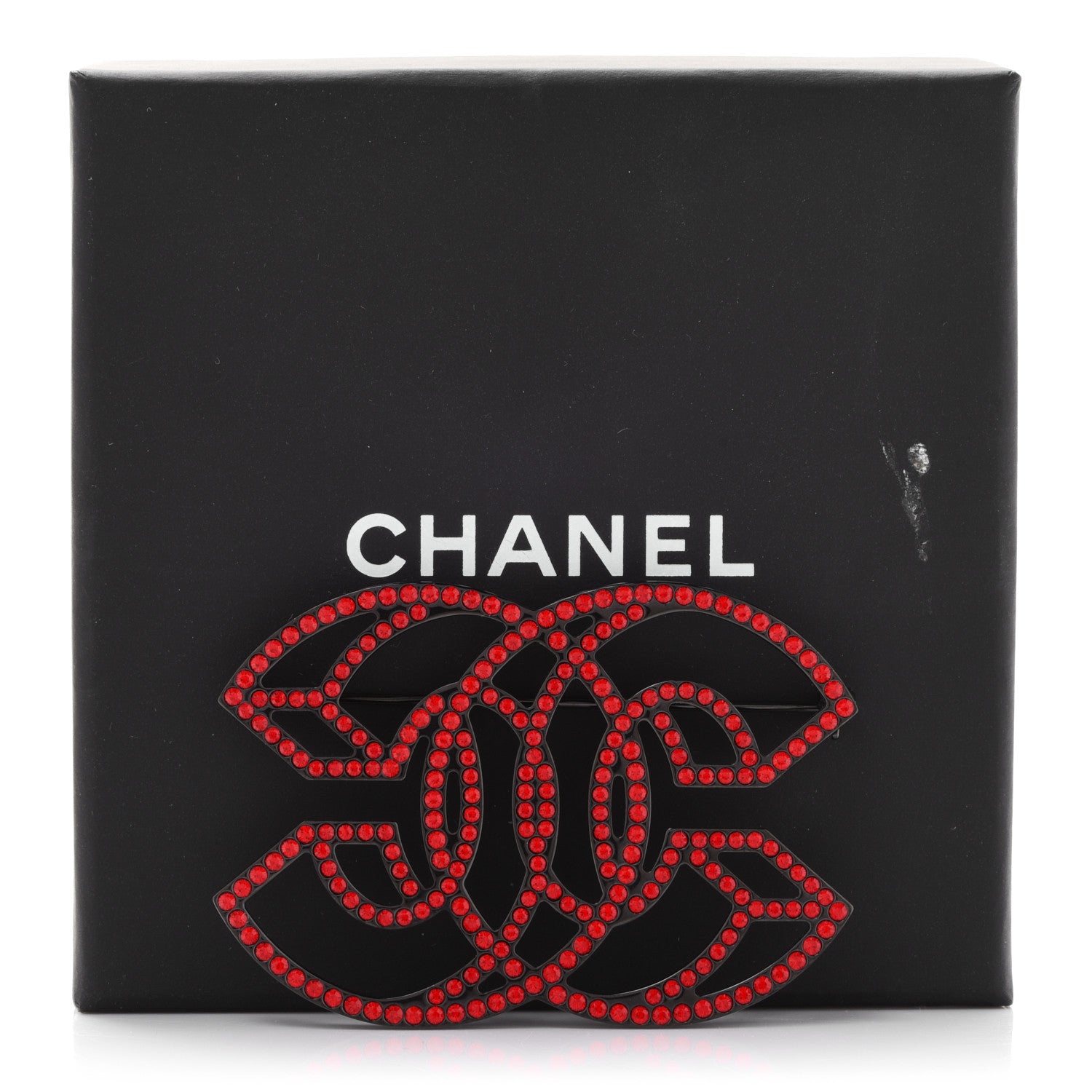 Chanel Crystal 3D CC Brooch Red 5 of 5