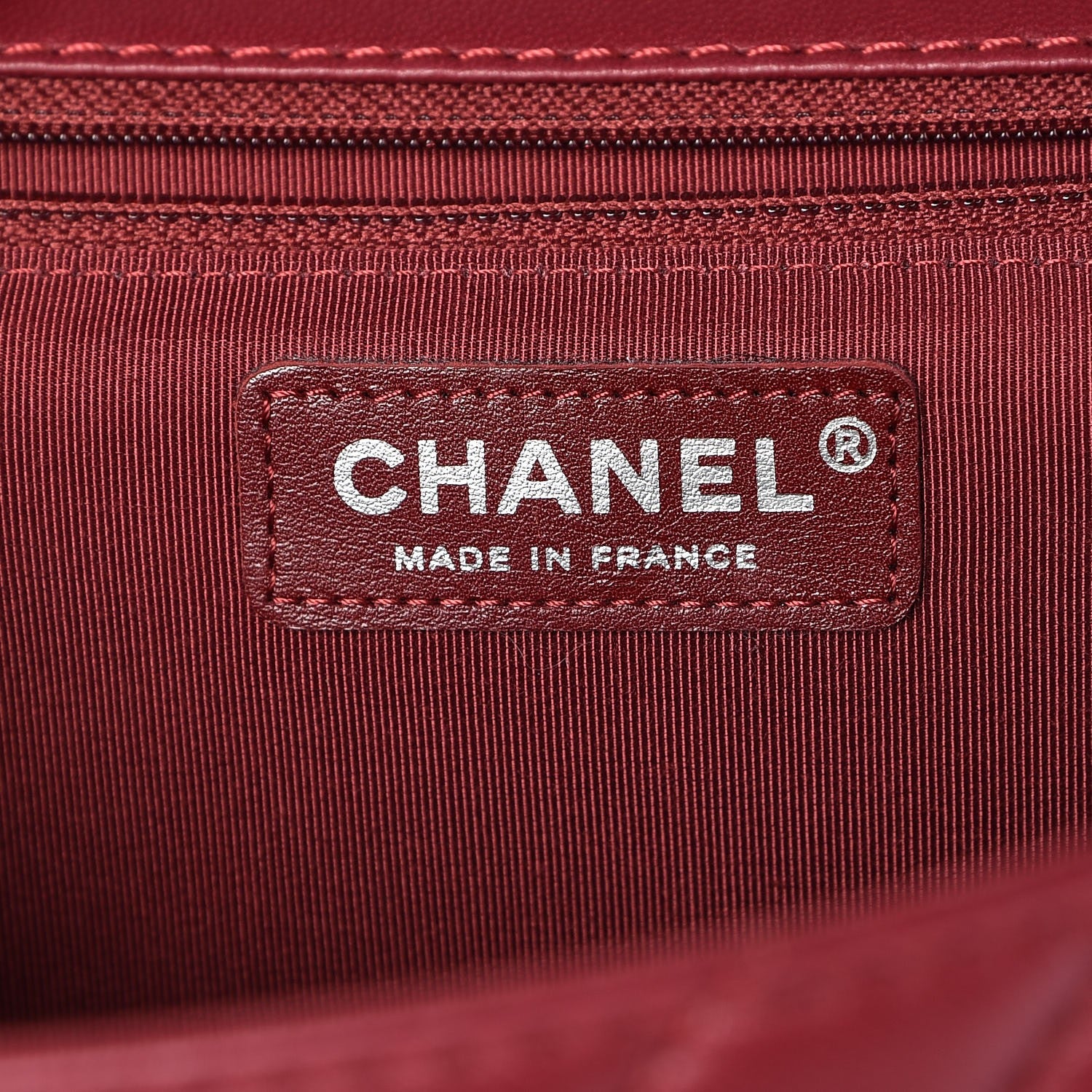 Chanel Lambskin Chevron Quilted Large Surpique Flap Dark Red 7 of 8