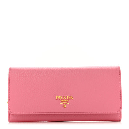 Prada Vitello Phenix Continental Flap Wallet Begonia 1 of 8