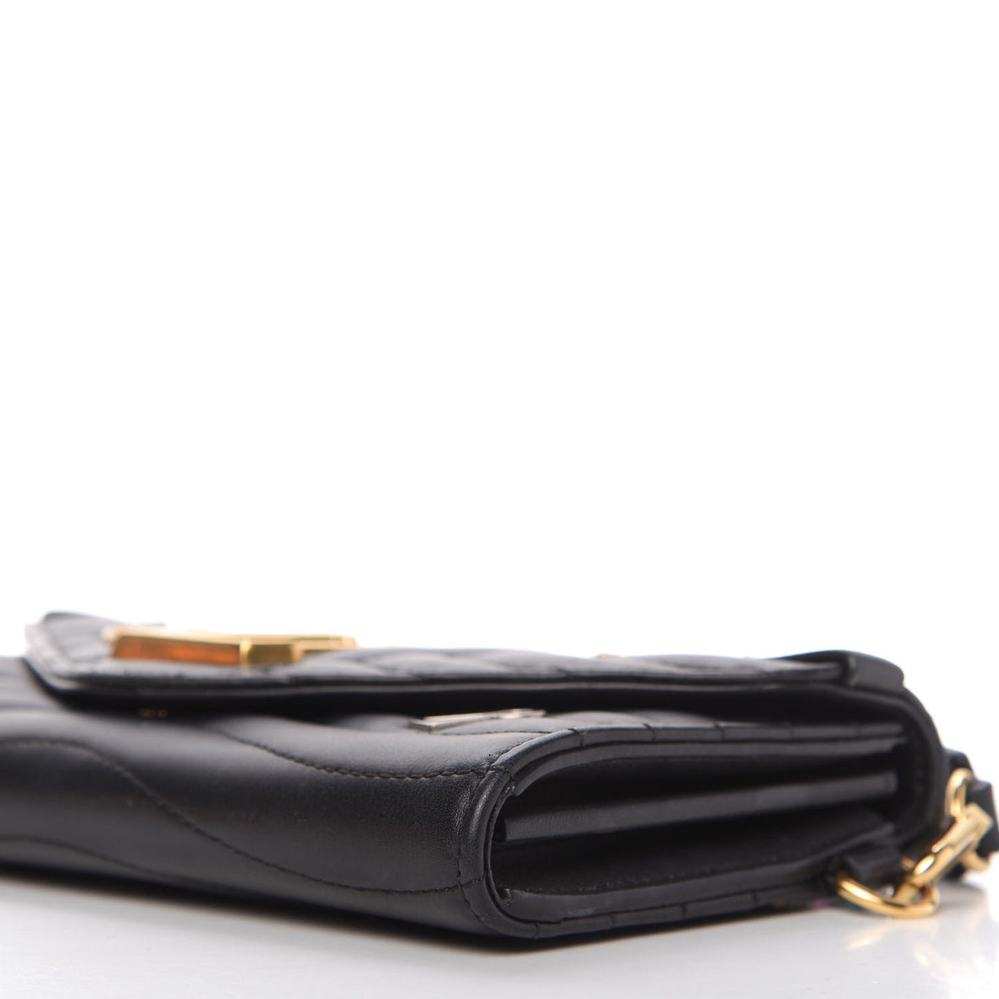 Calfskin Love Lock New Wave Long Wallet Black
