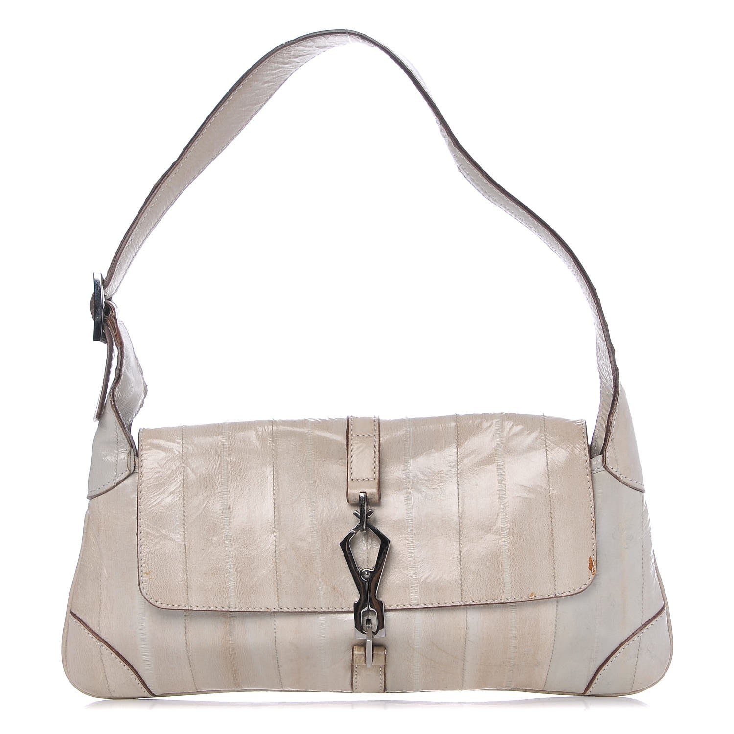 Gucci Eel Skin Exotic Jackie O Flap Bag Light Green 1 of 12