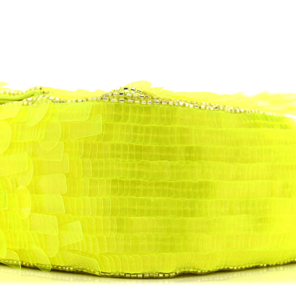 Fendi Sequin Paillettes Vitello Elaphe Grace Baguette Yellow Fluo 10 of 10