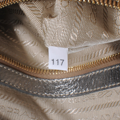 Prada Vitello Daino Shoulder Bag Acciaio 9 of 11