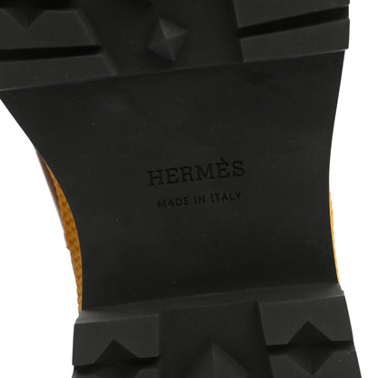 Hermes Toile De Coton Barn Boots 39 Black Marron Iroko 6 of 8